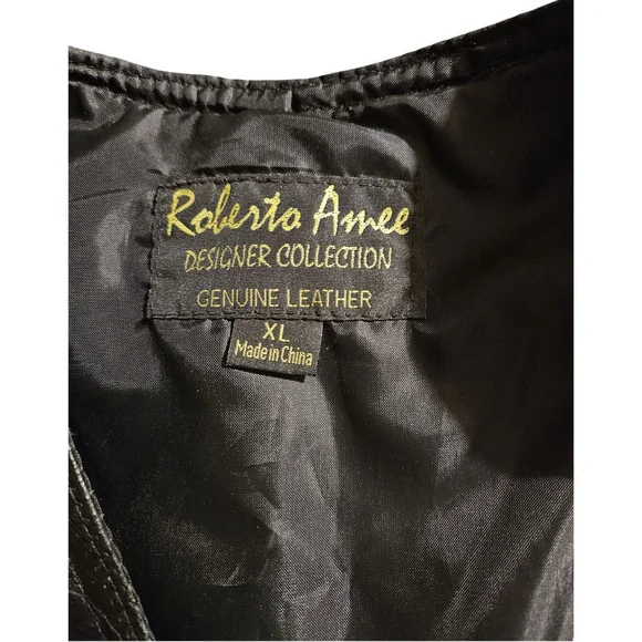 Roberto Amee | Men's Leather Vest XL Black - Picture 3 of 13